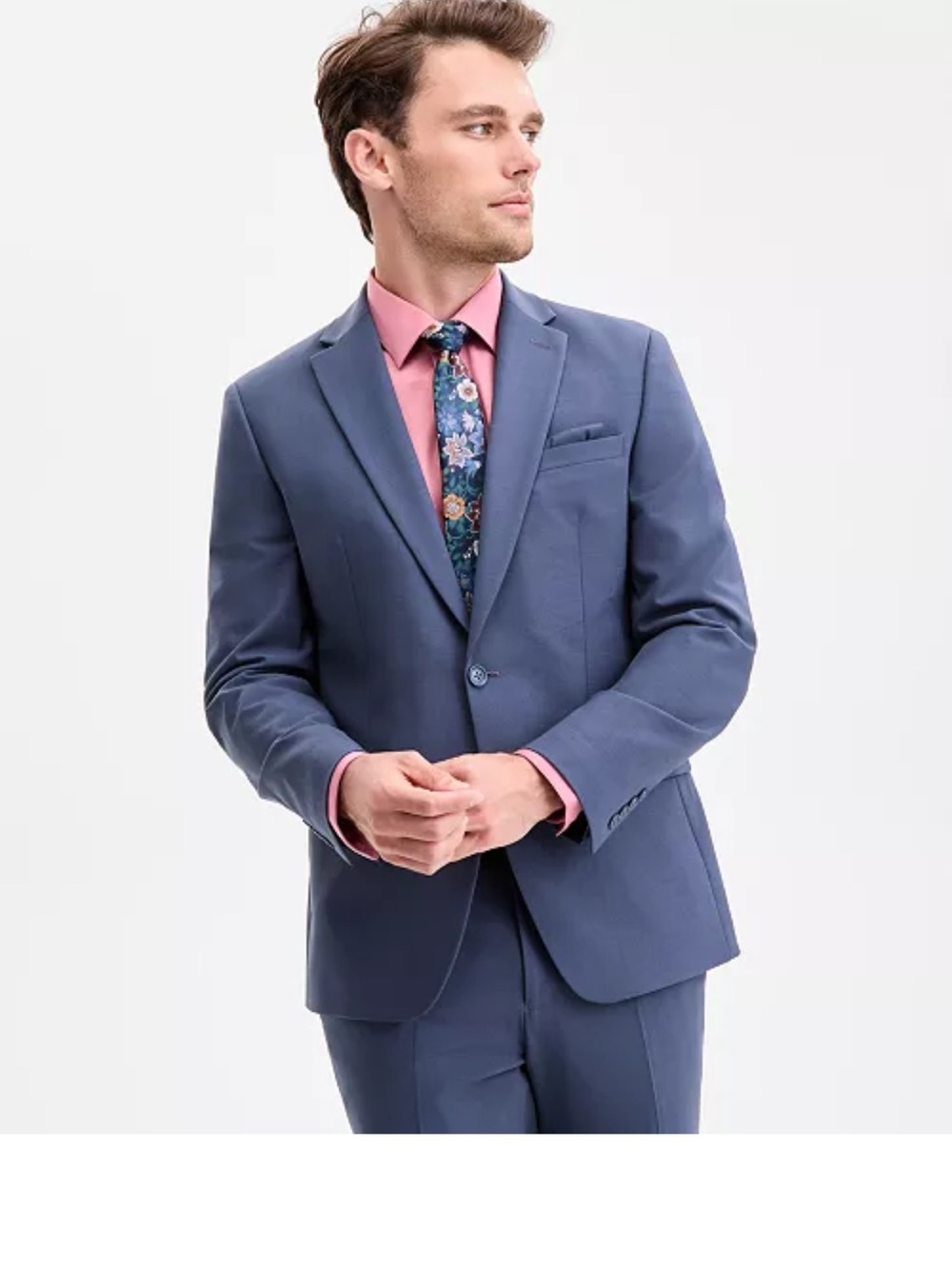 Bar III Men's Dusty Blue Two-Button Suit Jacket